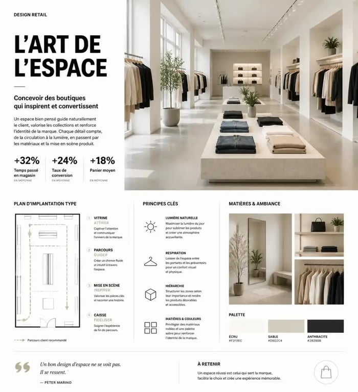 Aménagement intérieur d'une boutique de vêtements pour inspirer le concept