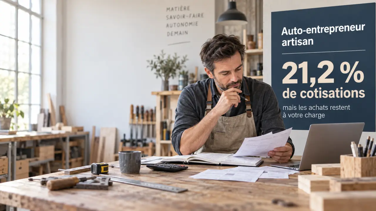 Auto-entrepreneur artisan : 21,2 % de cotisations, mais les achats restent à votre charge